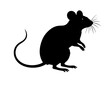 © Raracs51 - Black silhouette of a small rodent, likely a mouse, on a white backdrop