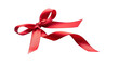 © Binamin - Shiny red satin ribbon bow tied for celebration and gift wrapping elegance illustration