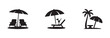 © MdJahid - Chair and umbrella summer simple graphic design icon set, beach chair logo icon, vector illustration EPS 10.
