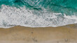 © Andrew - Aerial nature top down ocean waves on the beach southern Del Mar San Diego California CA