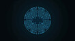 © 306 - A blue circular circuit board pattern on a dark background, symbolizing technology, artificial intelligence, and digital connectivity.