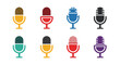 © markusmiller - Colorful microphone icons on white background in modern flat design