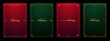 © hiten666 - Festive Christmas vector background banners with golden design elements. Holiday greeting card design in red and green for Christmas and New Year celebration.