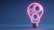 © AiHRG Design - A glowing light bulb design features several gears inside, symbolizing creativity and innovation.
