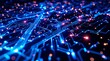 © Sabihat Ai - Futuristic Circuit Board with Glowing Lights and Data Transmission Network