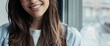 © Daniel - Head shot portrait confident positive woman with healthy toothy smile looking at camera, standing near window, successful happy businesswoman entrepreneur student posing for profile picture