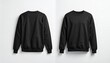 © Saepul - Blank black long sleeve shirt mockup isolated on white background, front and back views, for fashion branding, design, and marketing.