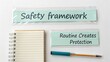 © Asraf - Safety Framework Concepts with Note Pad and Pen for Planning and Organization in Workplace Environment