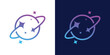 ©  Jagat_Aji - Planet Star Orbit Logo . A dual-meaning design combining a planet and star, symbolizing exploration, discovery, and cosmic connection