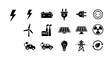 © graphicsobai - Set of energy and electricity icons isolated on white background for power generation