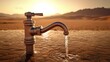 © Zembeco - The lonely water tap serves as an oasis in the vast desert.