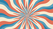© Habib - Vibrant abstract psychedelic pattern with swirling radial stripes in retro cream, blue, and terracotta, creating a dynamic vintage background.