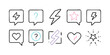 © NAHID  - Hand drawn speech bubbles with lightning, heart, star, and question marks