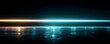 © The Pixel Store - Futuristic neon light tunnel with reflective wet floor and orange and cyan glow
