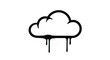 © James - A black outline of a stylized cloud with paint drips and spray splatters, evoking a unique graffiti or street art aesthetic on a white background.