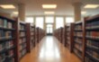 © James - Abstract blurred public library interior space. blurry room with bookshelves by defocused effect. use for background or backdrop in business or education concepts. High quality