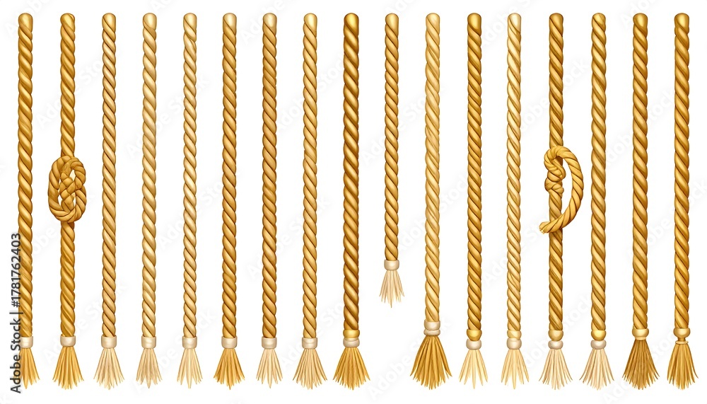 Rarest Rope Assortment of golden rope pieces in varying lengths and styles ...