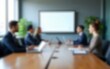 © James - Office blur meeting room blurred background of blurry boardroom presentation with work desk for business discussion, corporate conference, enterprise seminar.Suitable for corporate and business theme