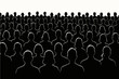 © NAHIDUL Islam - Black and White Audience Silhouette Vector, Crowd Illustration
