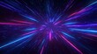 © ade - Dynamic cosmic burst of neon blue and magenta light streaks in abstract hyperspace