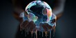 © Gerard - Hands holding a melting Earth representing global warming and climate crisis