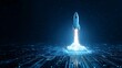 © Mitchell - Stunning rocket launching from a futuristic circuit board, symbolizing innovative technology and digital transformation for business success