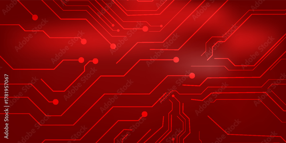 Vector de Stock Red Circuit Board Technology Background | Adobe Stock