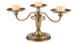 © YEASIN - Elegant bronze candelabra with three burning candles isolated on transparent background