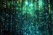 © Tatyana - Glowing vertical streams of green and yellow digital code in a dark, mysterious environment evoking a futuristic, technological atmosphere