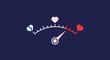 © Reginald - A gauge measuring love intensity with a needle pointing towards a strong connection.