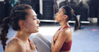 © peopleimages.com - Fitness, breathing or women in gym for yoga, mindfulness or support in body wellness. Pilates, friends or girl in club with practice partner, breath awareness or workout together in holistic hobby.