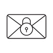 © T - Secure envelope with padlock icon representing confidential mail and data protection Icon