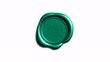 © The Lion Squad - Shiny emerald green oval wax seal stamp isolated on a white background