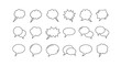 © Yuan - Collection of minimalistic linear speech bubble outline icons, perfect for web and graphic design, apps, banners, social networks, and cards, offering a clean and modern aesthetic for