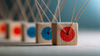 © timurlan999 - Red target block focusing strategic business leadership