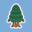 © Pixeleart Other Des - spruce tree with outline with isolated background sticker look view