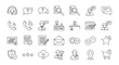 © Whensy - Customer service and support line icons collection, big UI icon set in a flat design, thin outline icons pack, vector illustration EPS10, ordered line. This comprehensive set features icons for
