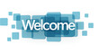 © Abdul - welcome text design blue transparent geometric background modern greeting banner template