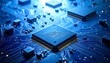 © Sugeng gendeng - Close-up of a blue circuit board featuring multiple integrated circuit processors
