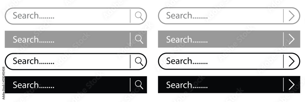 Search bar with Internet browser engine with search box, address bar ...