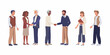 © Bijoy - Diverse group of professionals in business attire shaking hands and standing together on white background
