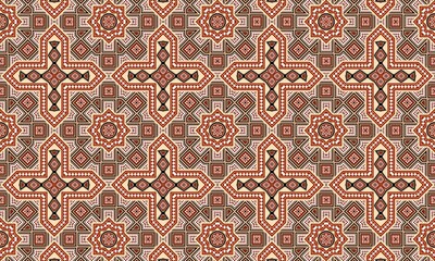 Naklejka na meble Seamless geometric pattern design with traditional motifs for textile and background use