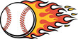 © AYAT - Baseball on fire flaming fastball effect showing power speed strength explosive motion energetic athlete performance sports theme dynamic graphic art