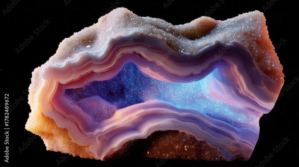 Triple Geode Rough Close-up of a piece of geode, which appears to be a type of mineral ...