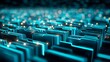 © kirania - Rows of illuminated digital files suggest massive data organization and storage infrastructure