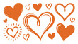 © Baized - Orange heart doodle set on white