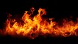 © kirania - Intense orange and yellow flames burn vibrantly across a solid black background