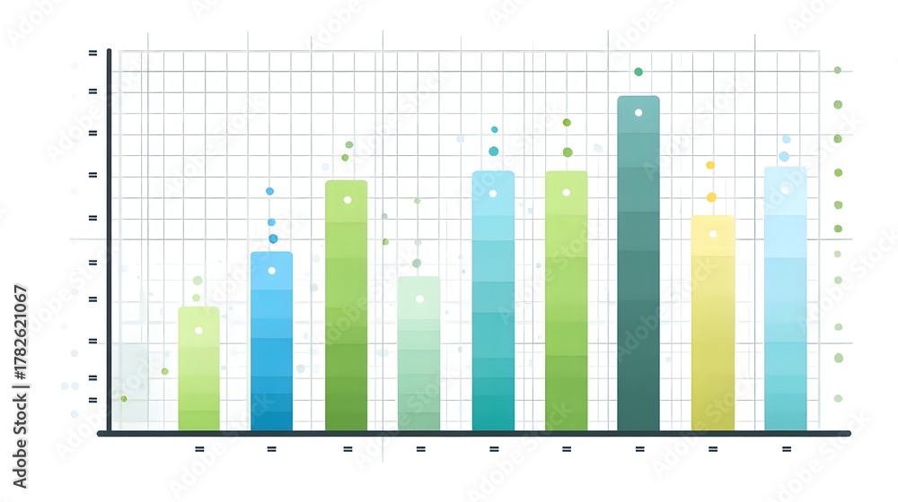 Colorful vertical bar chart visually represents comparative data points ...