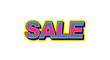 © vickonsky - Retro Arcade Letter sale with Neon Glow. 80s Style on White. Bold 80s arcade letter sale with vibrant pink-blue gradient and yellow glow. Isolated graphic for retro designs, logos, and headline