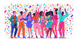 © ktianngoen0128 - Colorful party scene with confetti and fireworks celebratory environment vibrant viewpoint